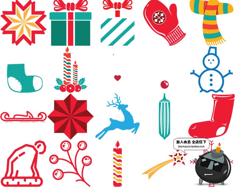图片[4]-可爱卡通手绘圣诞节包装印刷背景填充图案印刷AI矢量PNG免抠素材-设计猿