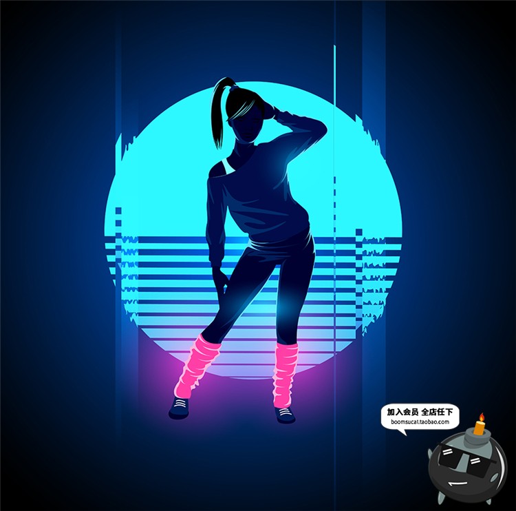 图片[2]-创意时尚流体音乐派对荧光电音艺术蒸汽波海报背景模板AI矢量素材-设计猿