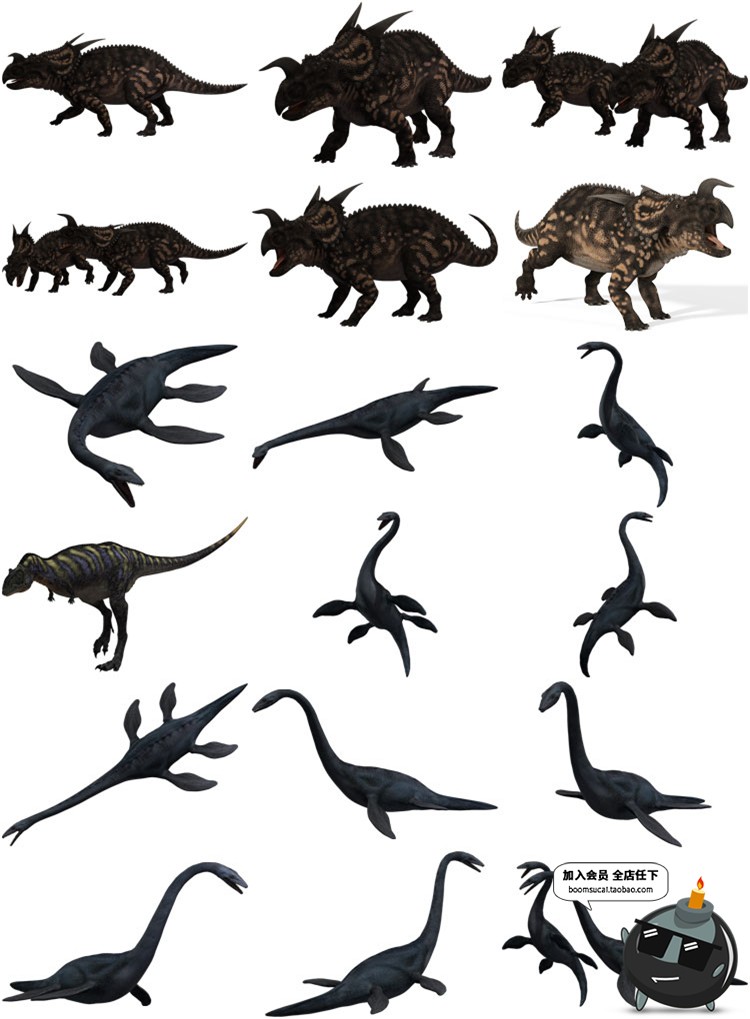 图片[3]-远古恐龙霸王龙PNG透明背景免抠图素材图片高清大图PS后期素材库-设计猿