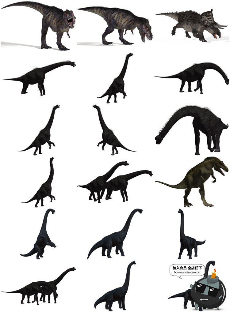 图片[8]-远古恐龙霸王龙PNG透明背景免抠图素材图片高清大图PS后期素材库-设计猿