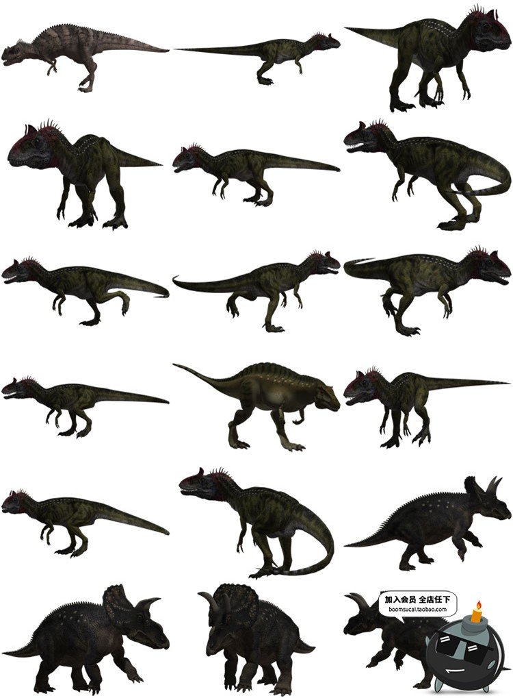 图片[10]-远古恐龙霸王龙PNG透明背景免抠图素材图片高清大图PS后期素材库-设计猿
