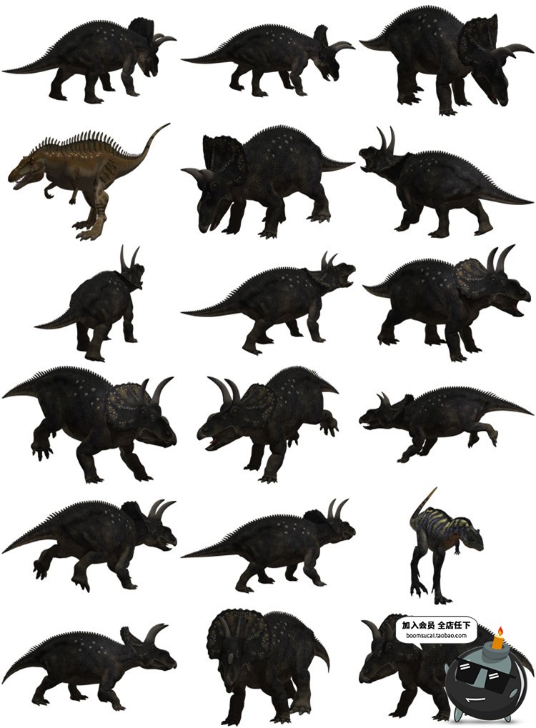 图片[11]-远古恐龙霸王龙PNG透明背景免抠图素材图片高清大图PS后期素材库-设计猿