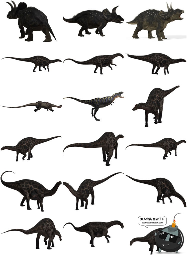 图片[12]-远古恐龙霸王龙PNG透明背景免抠图素材图片高清大图PS后期素材库-设计猿