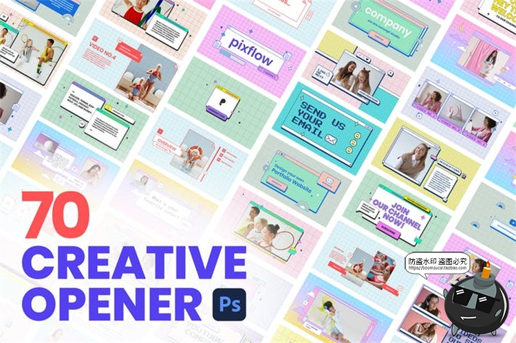 图片[1]-电脑窗口界面复古趣味流行边框海报横幅封面排版边框PSD模板素材-设计猿