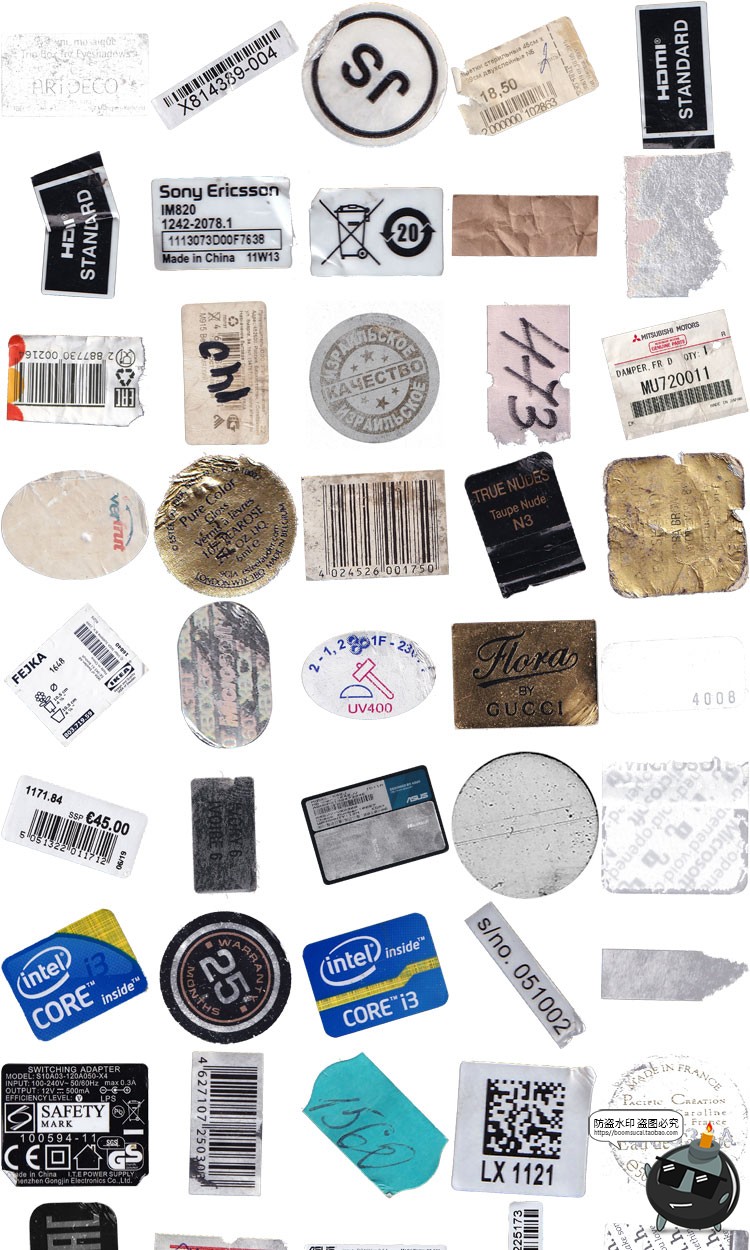 图片[1]-125款潮流复古做旧磨损破旧标签不干胶贴纸图片PNG免抠装饰素材-设计猿