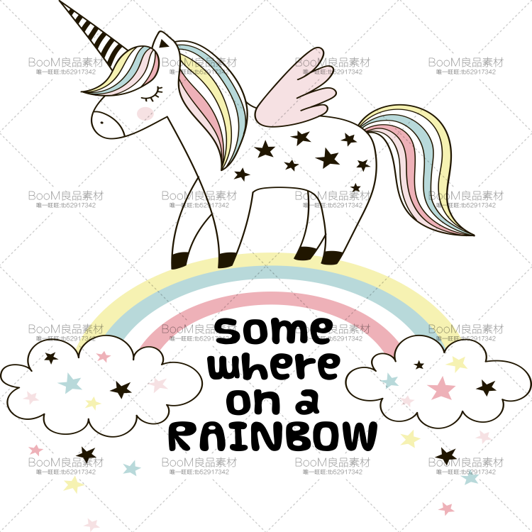 图片[3]-清新卡通独角兽小猫彩虹花朵云朵冰淇淋星星PNG免扣AI矢量图素材-设计猿