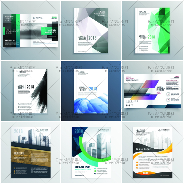 图片[3]-欧美公司城市宣传册画册DM传单手册封面模版几何背景AI矢量素材-设计猿