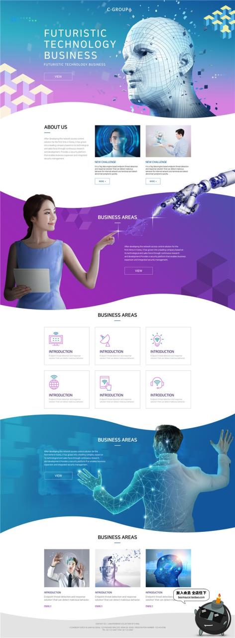 图片[12]-人工智能未来高科技电子类网页网站页面首页模板单页PSD分层素材-设计猿