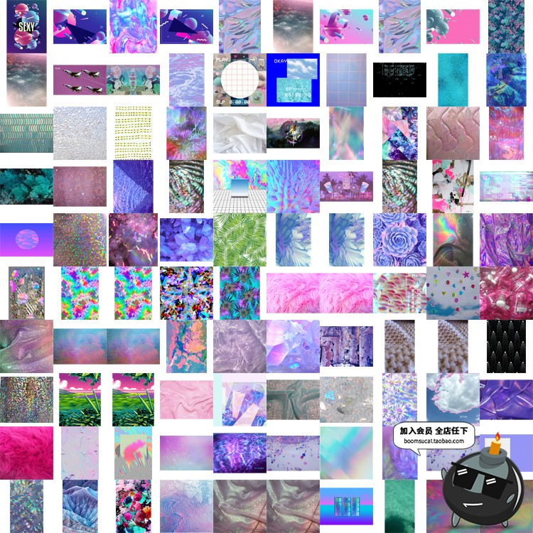 图片[2]-复古怀旧蒸汽波风格抽象艺术霓虹迷幻PNG免抠/GIF动态合成PS素材-设计猿