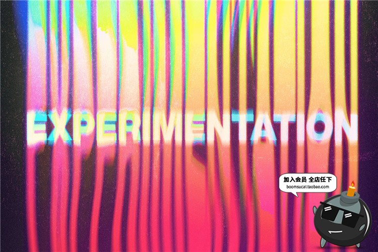 图片[4]-抽象艺术融化迷幻扭曲失真霓虹炫彩色文字效果PSD模板样式PS素材-设计猿