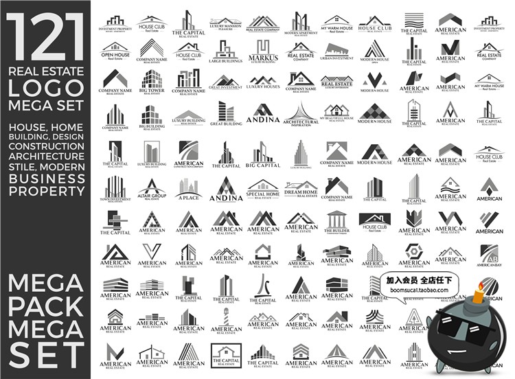 图片[10]-5000款LOGO创意标志图案图标徽章简约品牌AI矢量模板素材图片合集-设计猿