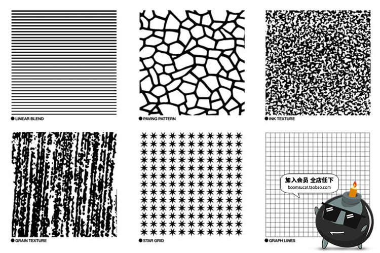 图片[2]-半调黑白网格抽象复古线条网格点阵纹理PNG免抠AI矢量设计PS素材-设计猿