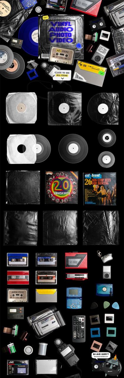 图片[11]-潮流透明气泡膜塑料袋CD光盘磁带包装不干胶贴纸装饰合成PSD素材-设计猿