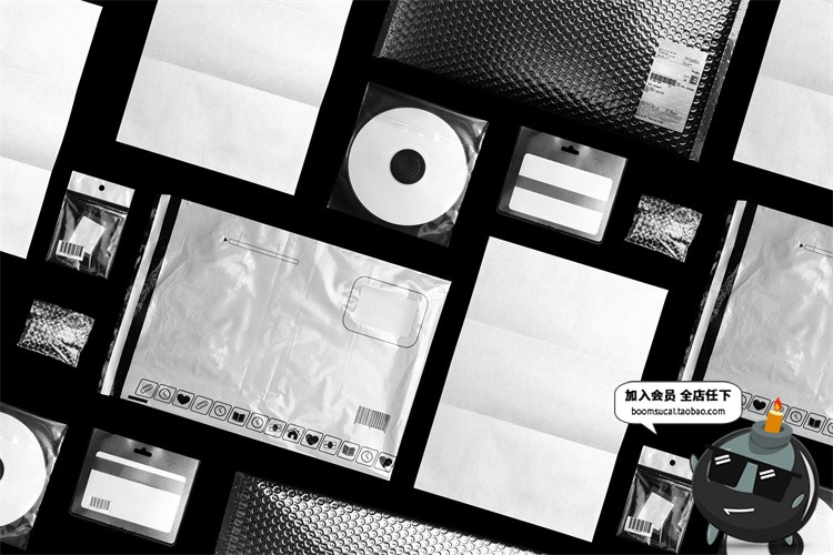 图片[22]-潮流透明气泡膜塑料袋CD光盘磁带包装不干胶贴纸装饰合成PSD素材-设计猿