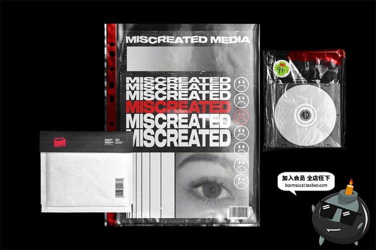 图片[24]-潮流透明气泡膜塑料袋CD光盘磁带包装不干胶贴纸装饰合成PSD素材-设计猿