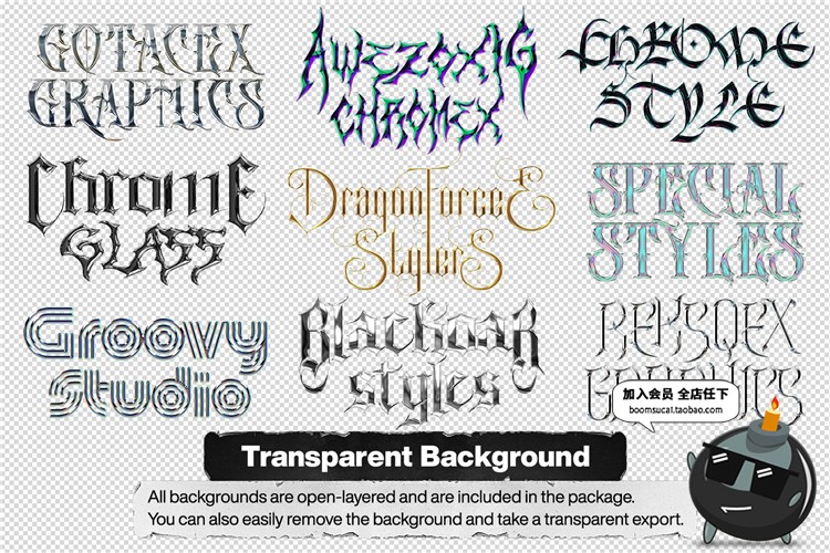 图片[4]-潮流金属镀铬光泽效果电镀渐变3D立体文字效果PSD图层样式PS素材-设计猿