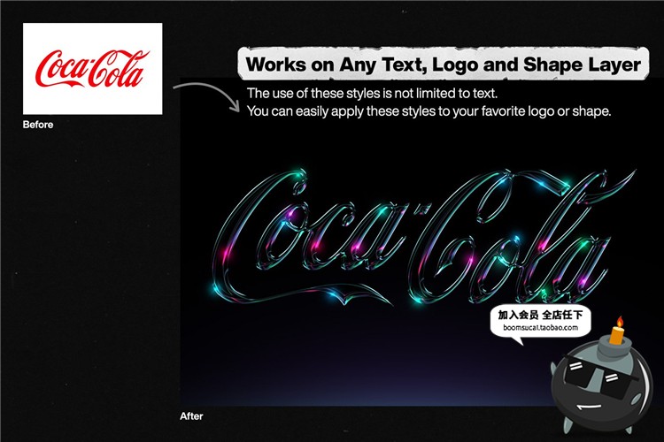 图片[7]-潮流金属镀铬光泽效果电镀渐变3D立体文字效果PSD图层样式PS素材-设计猿