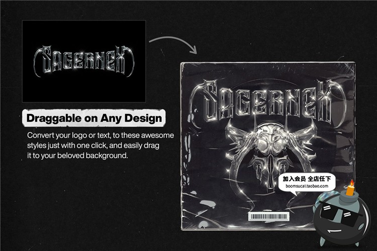 图片[8]-潮流金属镀铬光泽效果电镀渐变3D立体文字效果PSD图层样式PS素材-设计猿