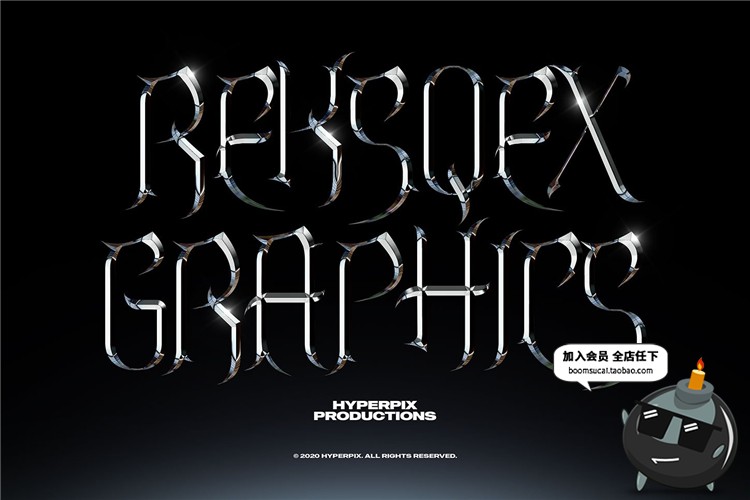 图片[10]-潮流金属镀铬光泽效果电镀渐变3D立体文字效果PSD图层样式PS素材-设计猿