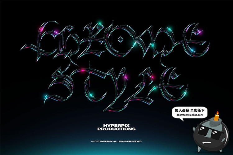 图片[15]-潮流金属镀铬光泽效果电镀渐变3D立体文字效果PSD图层样式PS素材-设计猿