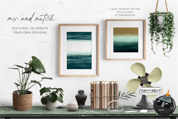 图片[7]-墨绿水彩水墨风抽象艺术绘画海洋波浪背景底纹图PNG免抠图片素材-设计猿