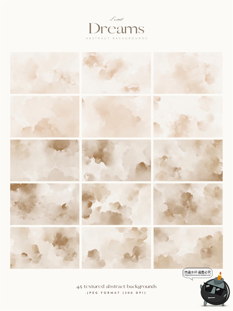 图片[7]-艺术现代优雅水彩清新手绘婚礼请柬包装贺卡背景底纹JPG图片素材-设计猿