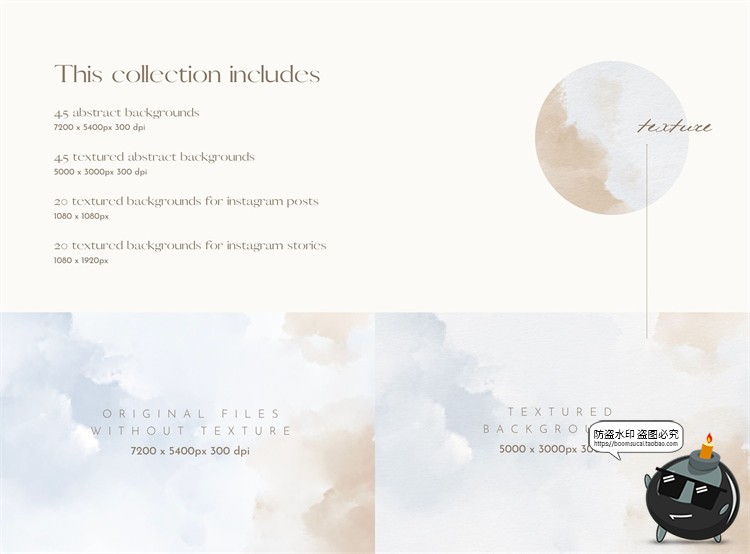 图片[8]-艺术现代优雅水彩清新手绘婚礼请柬包装贺卡背景底纹JPG图片素材-设计猿