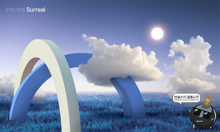 图片[13]-梦幻超现实主义科幻3D几何图形抽象艺术主视觉场景海报图PSD素材-设计猿