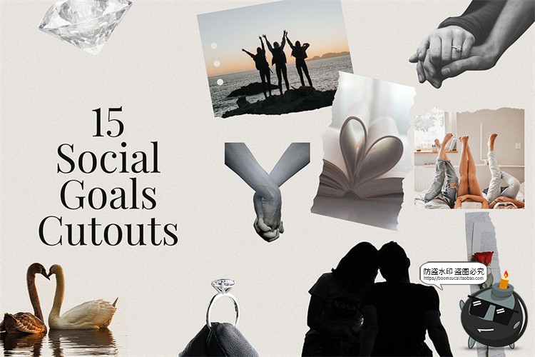 图片[9]-475款潮流怀旧现实主义自然旅行植物复古拼贴剪切画PNG免抠图素材-设计猿