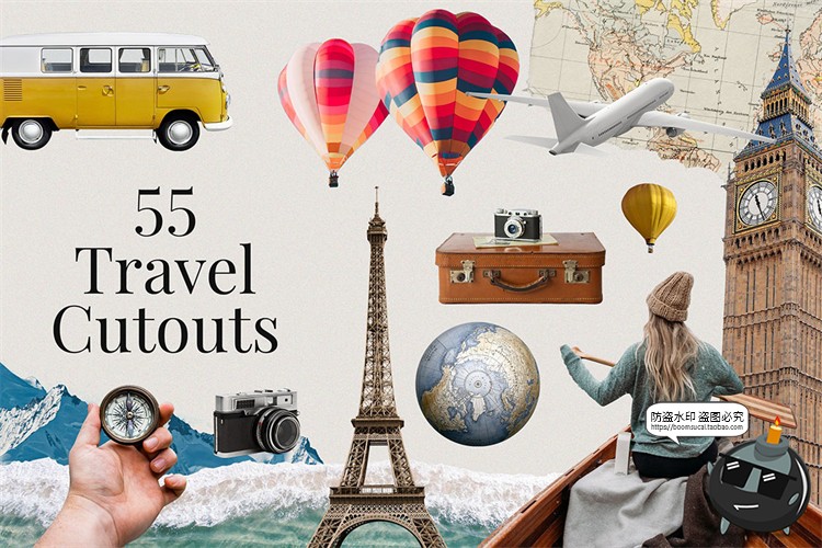 图片[12]-475款潮流怀旧现实主义自然旅行植物复古拼贴剪切画PNG免抠图素材-设计猿