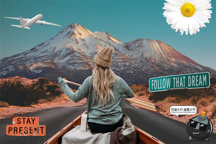 图片[20]-475款潮流怀旧现实主义自然旅行植物复古拼贴剪切画PNG免抠图素材-设计猿