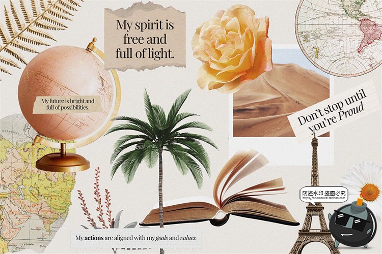 图片[21]-475款潮流怀旧现实主义自然旅行植物复古拼贴剪切画PNG免抠图素材-设计猿