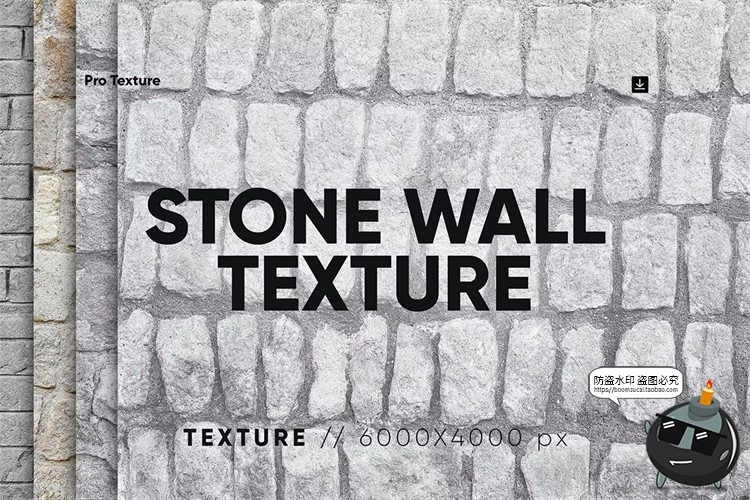 图片[1]-复古灰色石墙石砖岩石砖墙纹理背景磨损老旧破损纹理JPG图片素材-设计猿