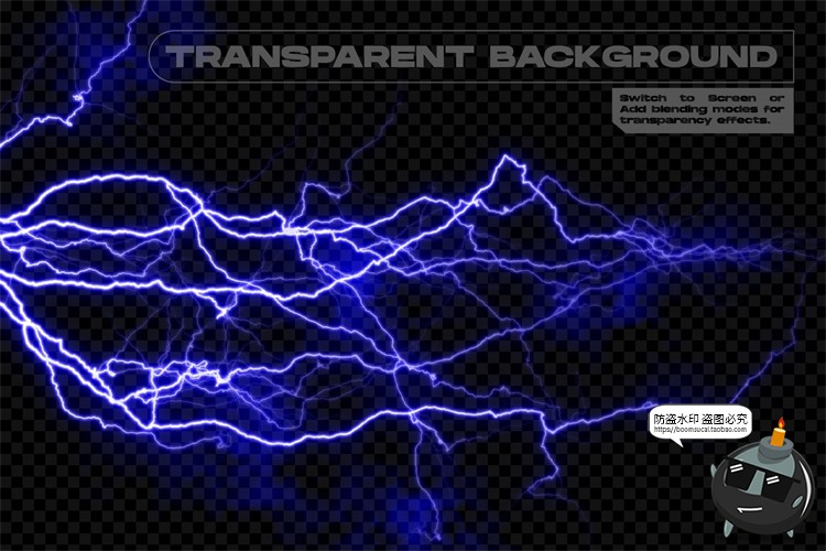 图片[1]-潮流未来科幻闪电雷电电流光电光效特效后期合成PNG免抠图片素材-设计猿