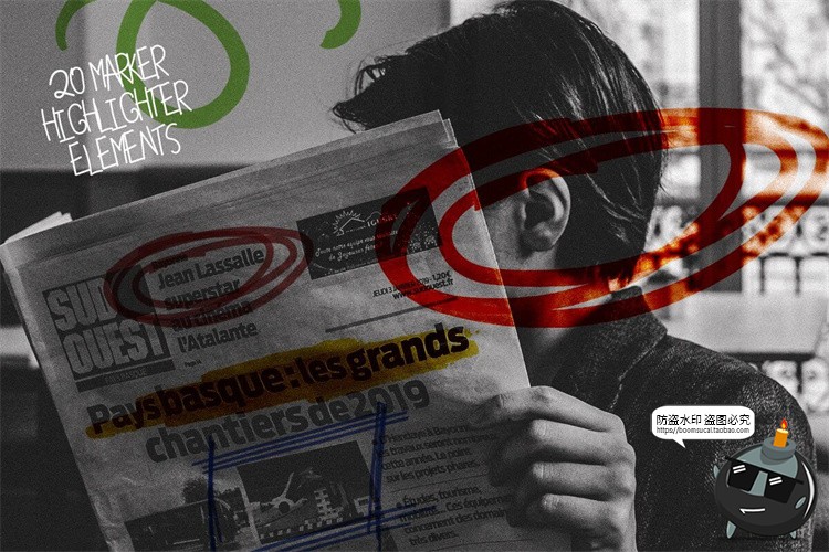 图片[3]-手绘乱涂标记符号艺术手稿街头涂鸦PNG免抠插图插画装饰元素素材-设计猿