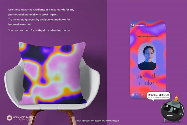 图片[2]-潮流艺术红外热感应热成像迷幻渐变酸性海报背景底纹JPG图片素材-设计猿