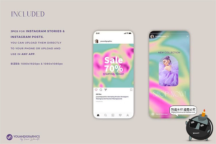 图片[7]-潮流艺术红外热感应热成像迷幻渐变酸性海报背景底纹JPG图片素材-设计猿