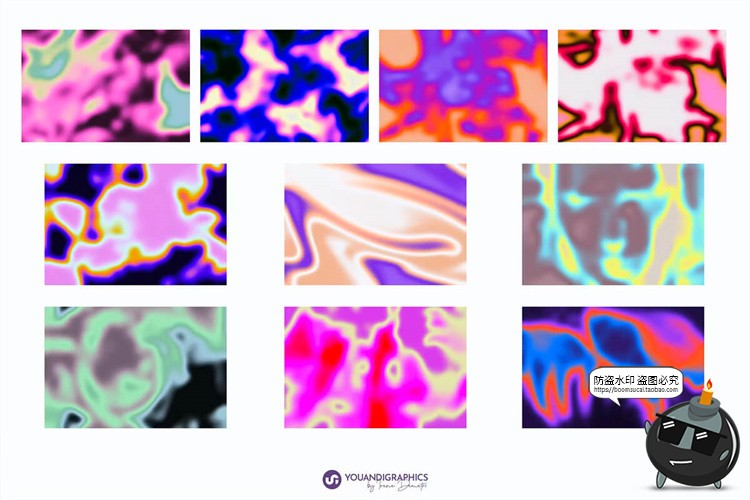 图片[11]-潮流艺术红外热感应热成像迷幻渐变酸性海报背景底纹JPG图片素材-设计猿