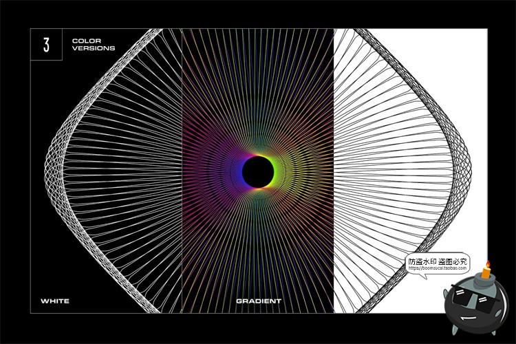 图片[3]-超现实主义三维螺旋网格旋涡几何图形背景底纹AI矢量PNG免抠素材-设计猿