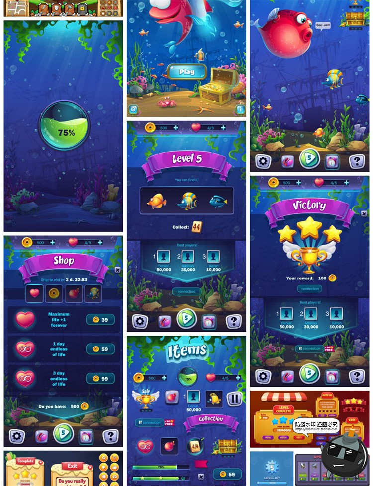 图片[4]-Q版游戏UI界面参考图标元素手游端游图标元素休闲AI矢量图素材-设计猿