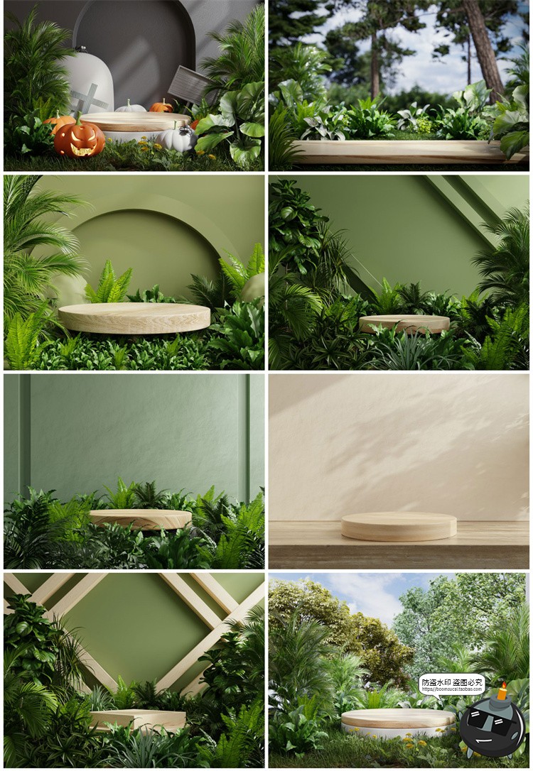 图片[16]-3D立体空间电商产品大理石植物展台舞台海报背景JPG高清图片素材-设计猿