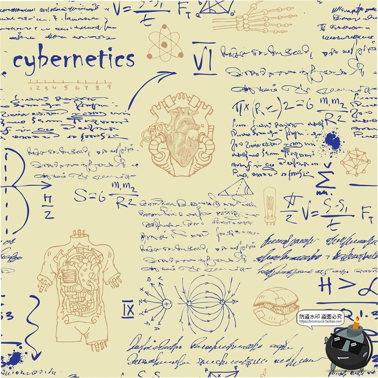 图片[8]-怀旧复古手绘欧美插画草图元素无缝图案背景底纹AI矢量JPG图素材-设计猿