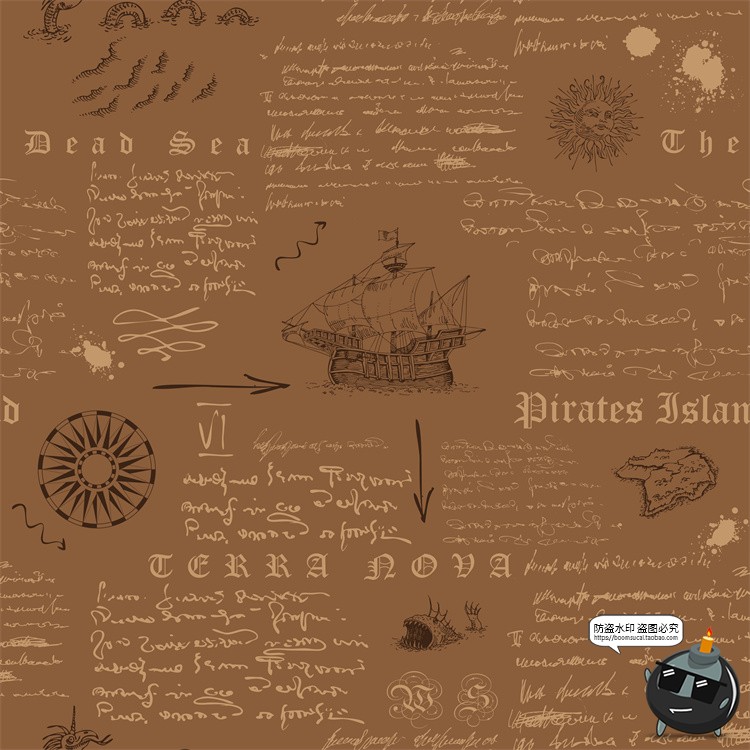 图片[18]-怀旧复古手绘欧美插画草图元素无缝图案背景底纹AI矢量JPG图素材-设计猿