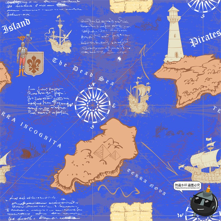 图片[31]-怀旧复古手绘欧美插画草图元素无缝图案背景底纹AI矢量JPG图素材-设计猿