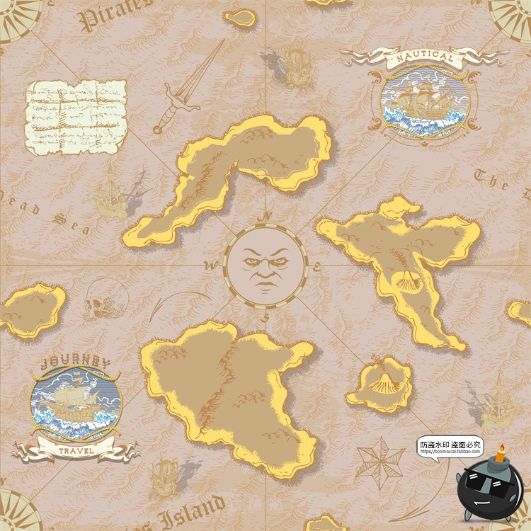 图片[35]-怀旧复古手绘欧美插画草图元素无缝图案背景底纹AI矢量JPG图素材-设计猿