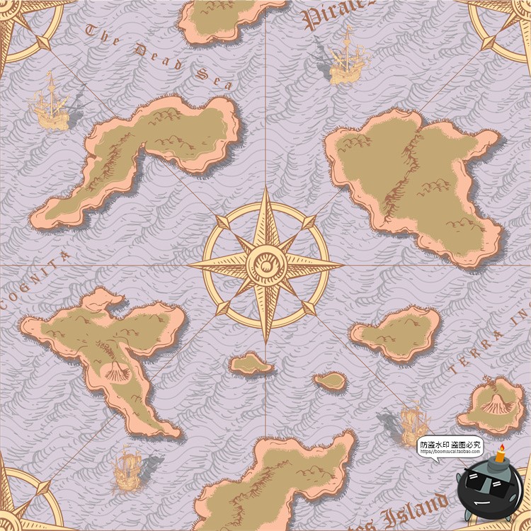 图片[36]-怀旧复古手绘欧美插画草图元素无缝图案背景底纹AI矢量JPG图素材-设计猿