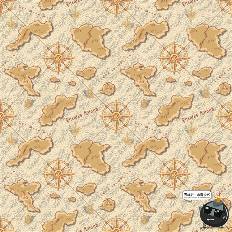 图片[40]-怀旧复古手绘欧美插画草图元素无缝图案背景底纹AI矢量JPG图素材-设计猿