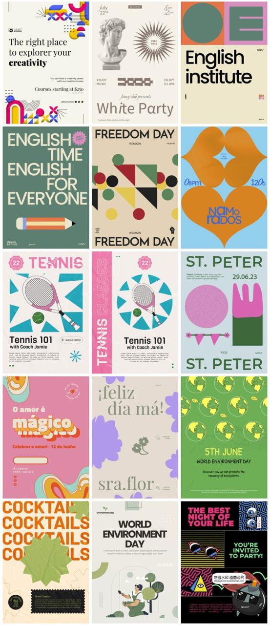 图片[3]-创意艺术几何抽象简约潮流排版宣传海报主视觉广告PSD模板PS素材-设计猿