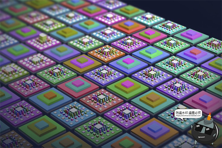 图片[1]-未来科幻人工智能纳米技术芯片科技海报背景底纹图片PSD模板素材-设计猿