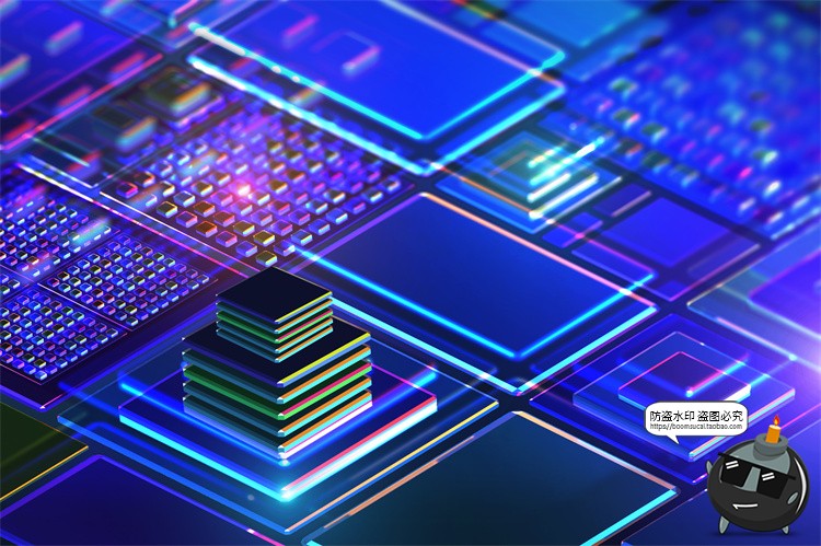 图片[17]-未来科幻人工智能纳米技术芯片科技海报背景底纹图片PSD模板素材-设计猿